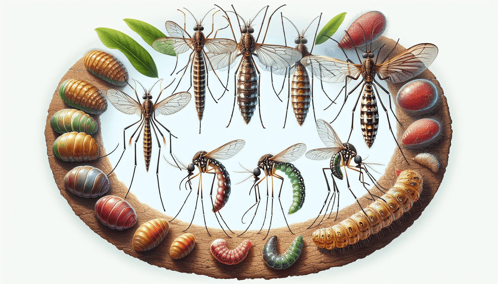 4 estágios ovo, larva, pupa e adulto