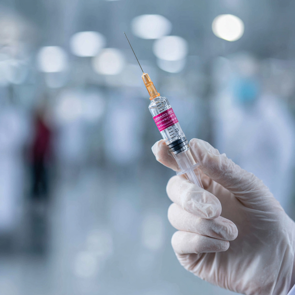 Frasco da vacina da dengue e seringa sendo preparados por profissional de saúde, ilustrando a imunização e os preços da vacina em 2026.