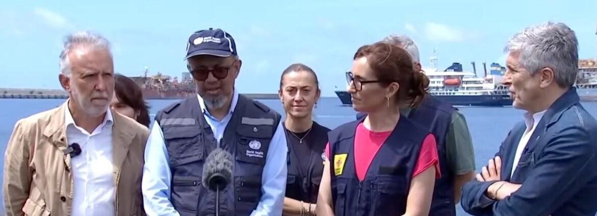 Passageiros de cruzeiro com surto de hantavírus iniciam desembarque controlado em Tenerife - Imagem do artigo original